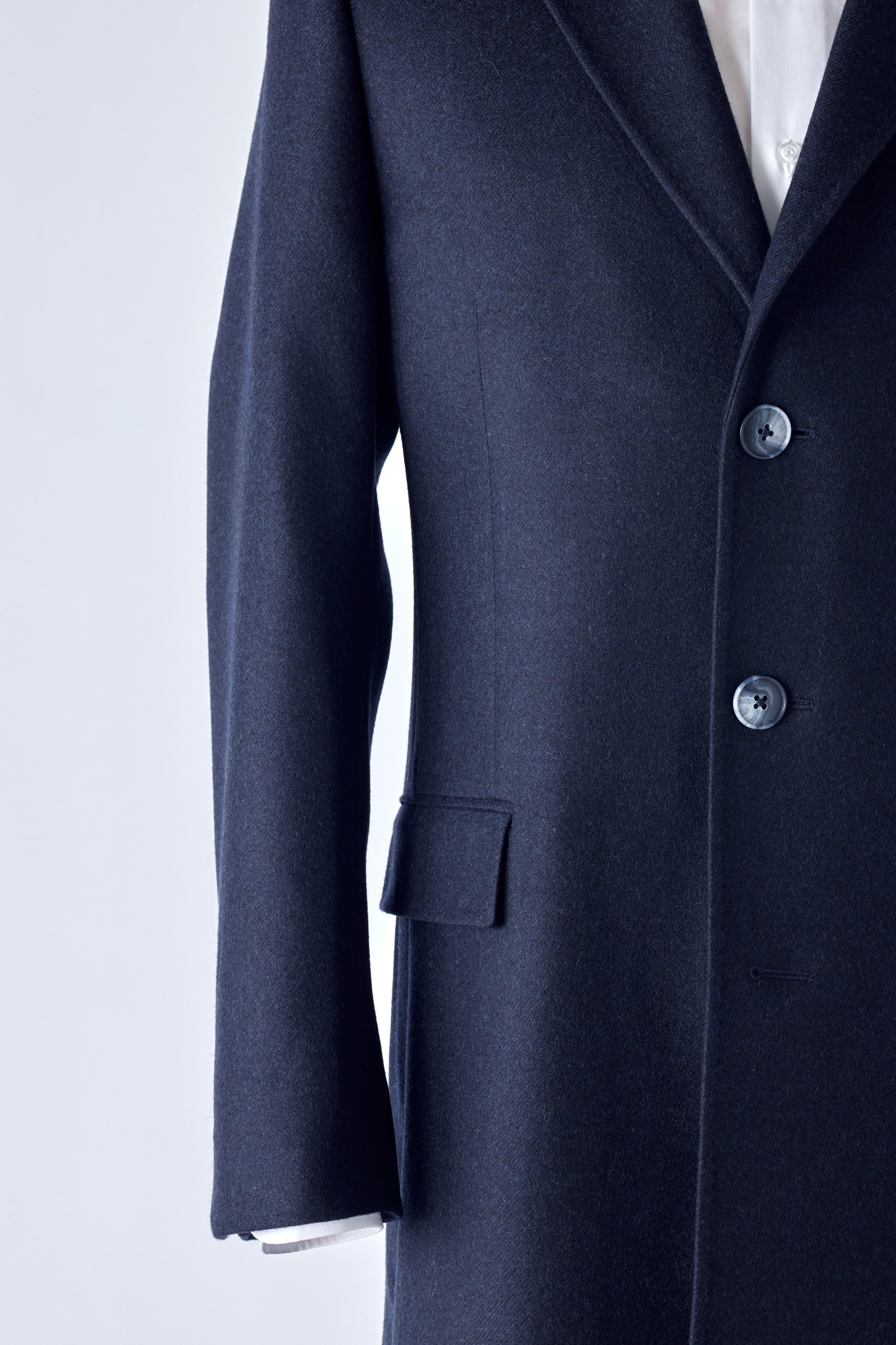 Navy Wool Overcoat - Image 3