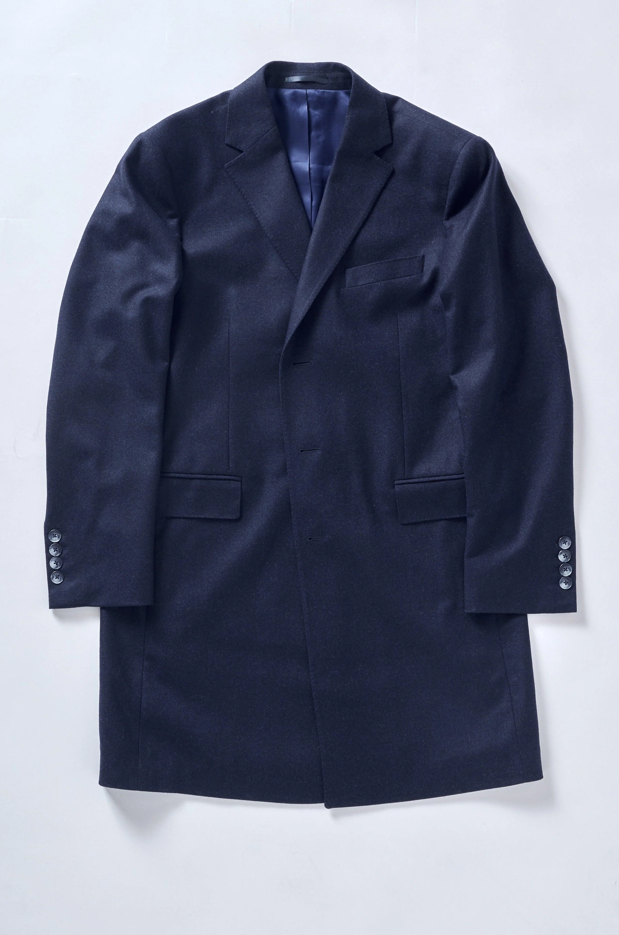 Navy Wool Overcoat - Image 4