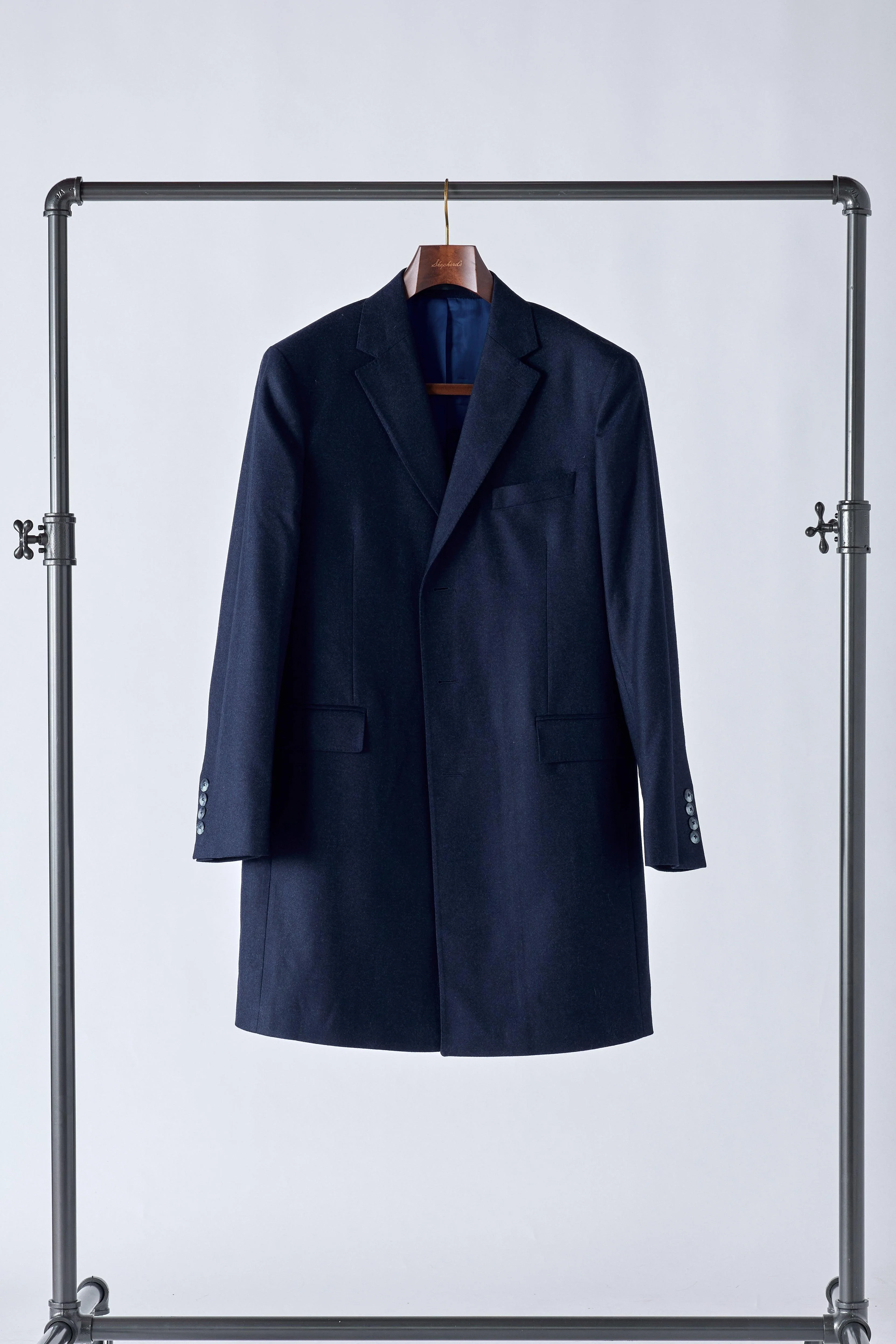 Navy Wool Overcoat - Image 5