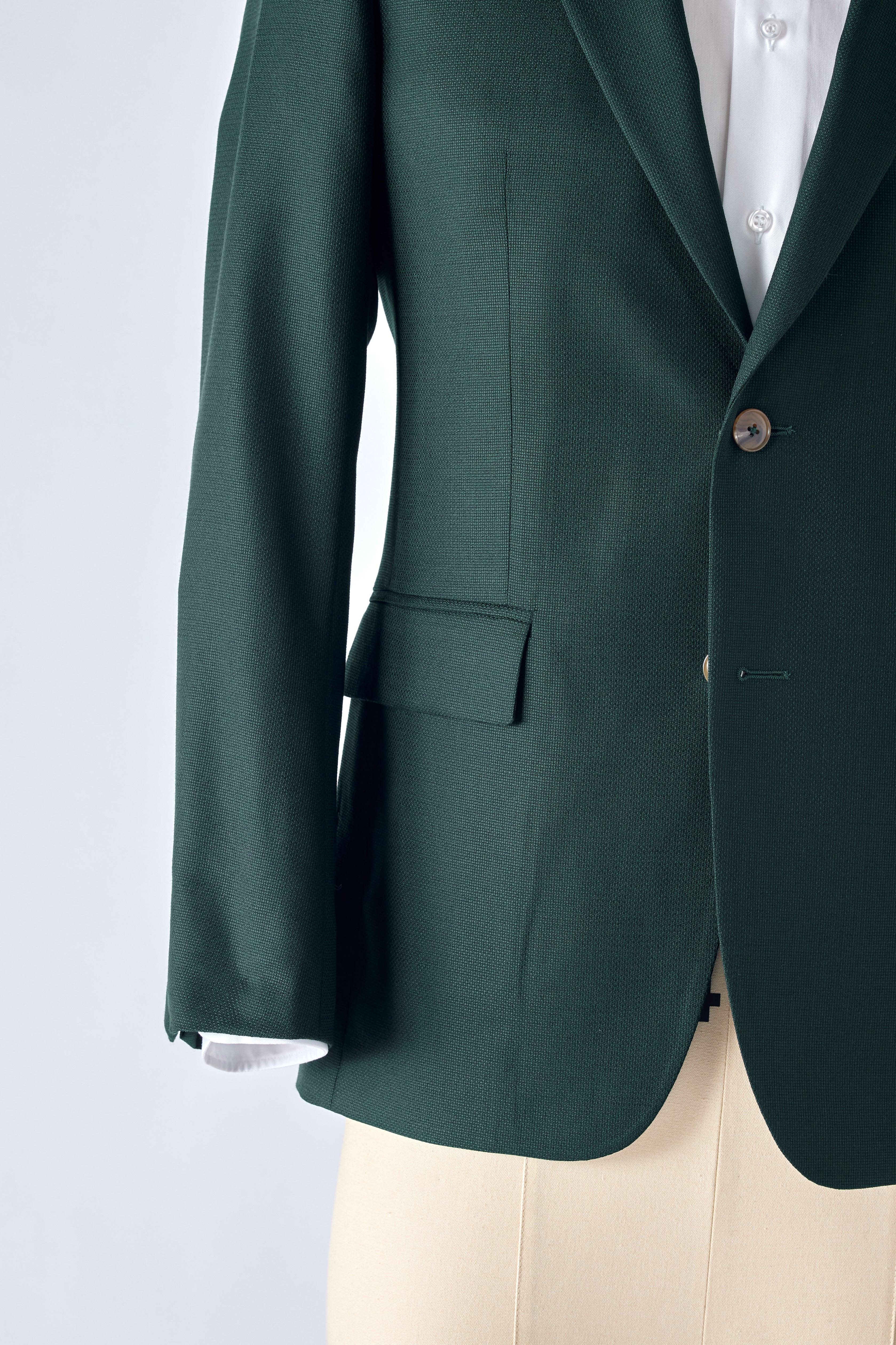 No. 1 Dark Green Hopsack Jacket - Image 3