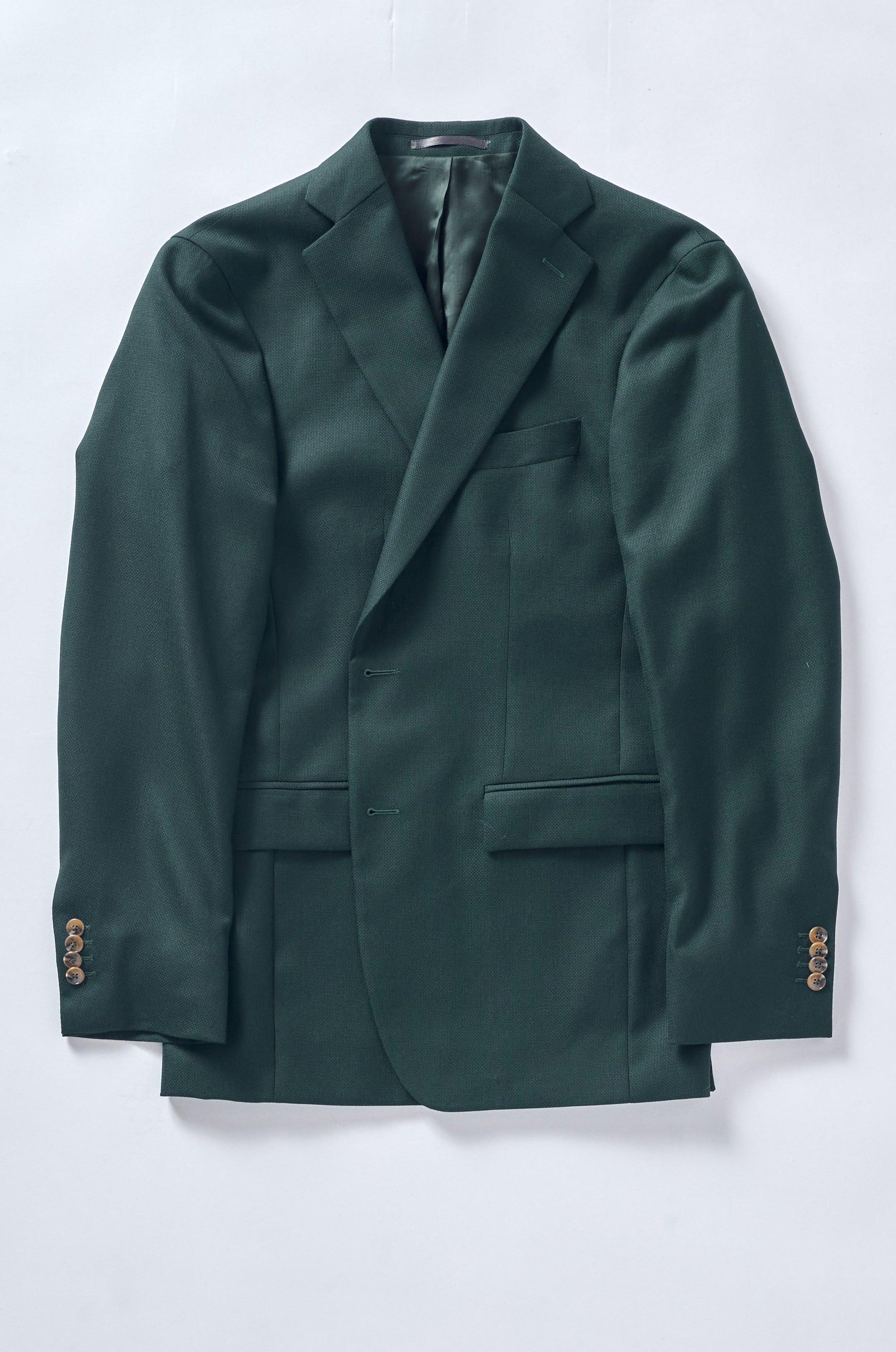 No. 1 Dark Green Hopsack Jacket - Image 4